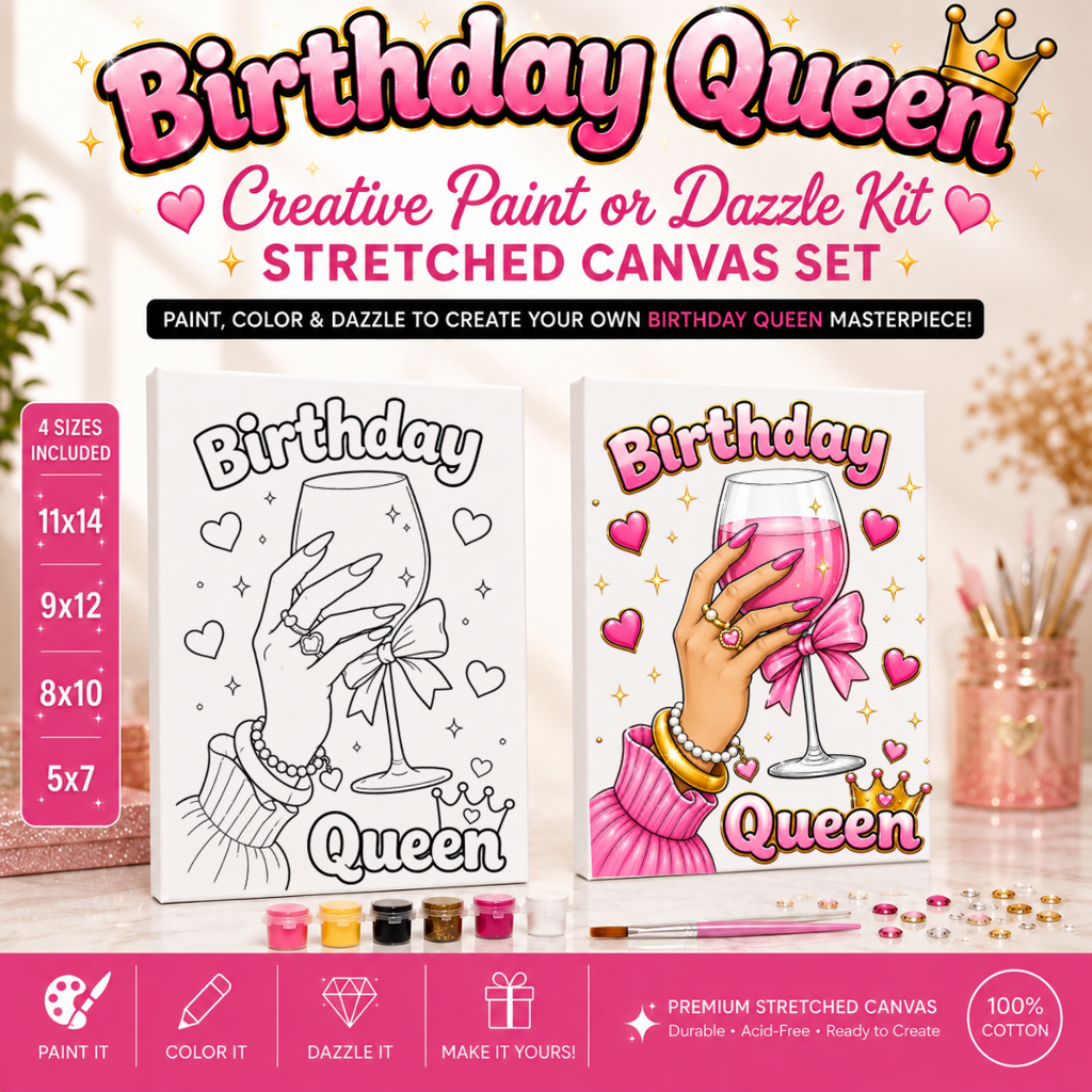 Birthday Queen Paint Or Dazzle Canvas Kit