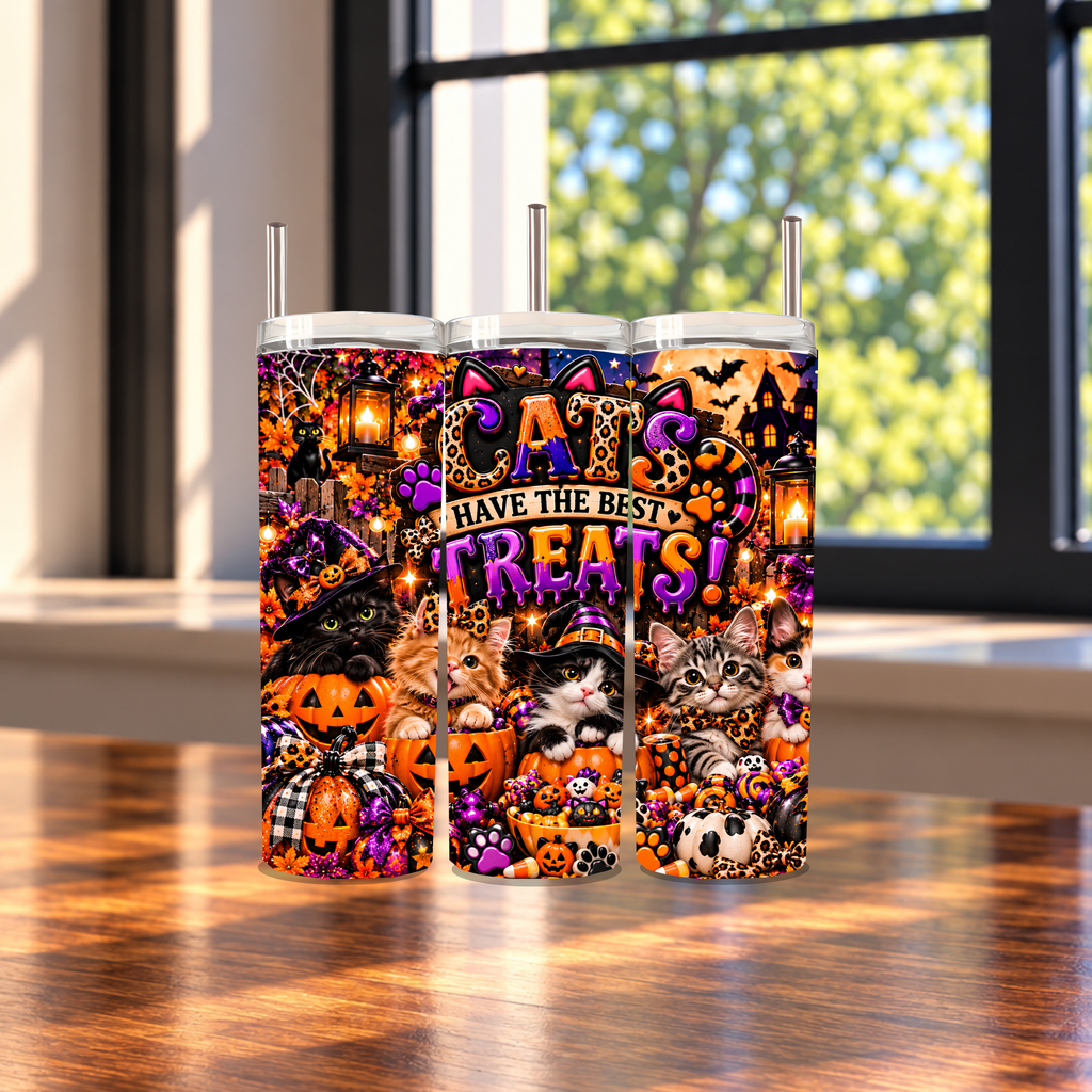 Cats Have the Best Treats Halloween Tumbler