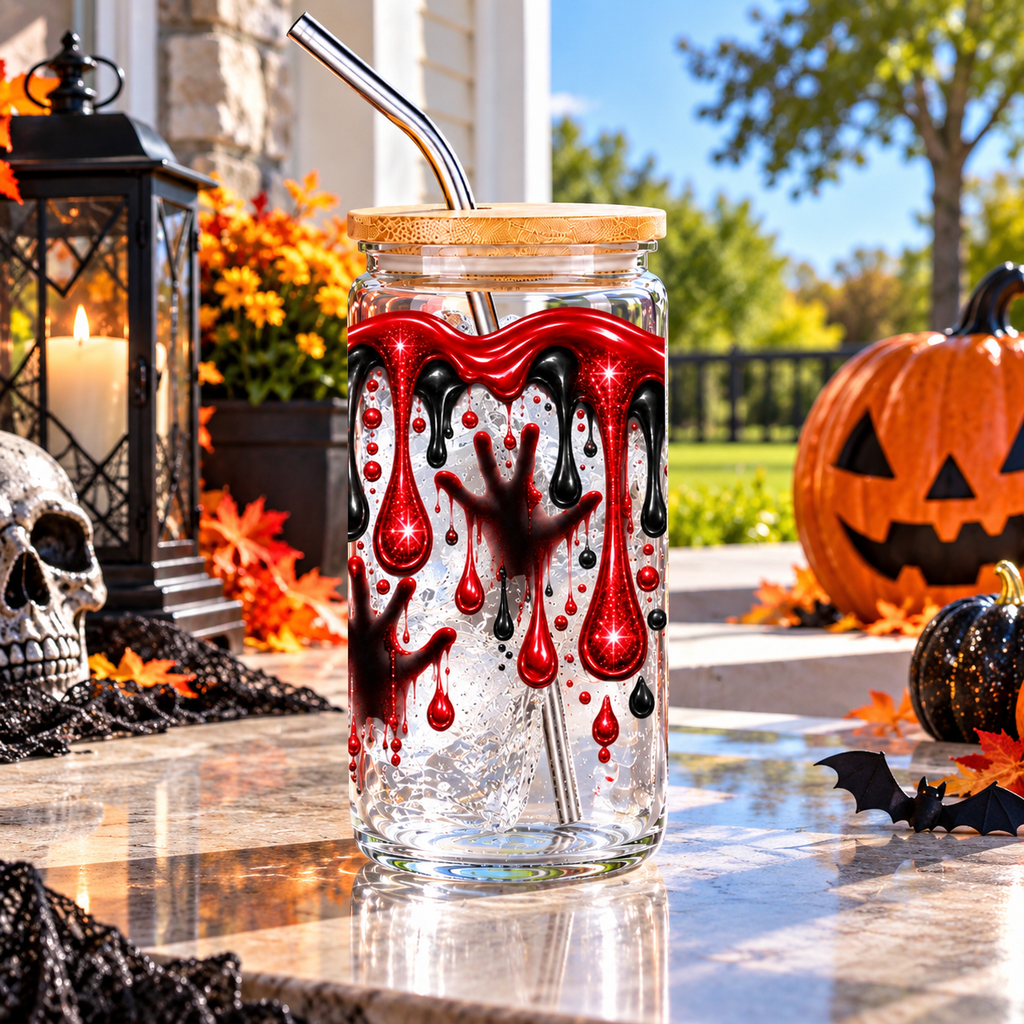 Spooky Drip Glass Cup