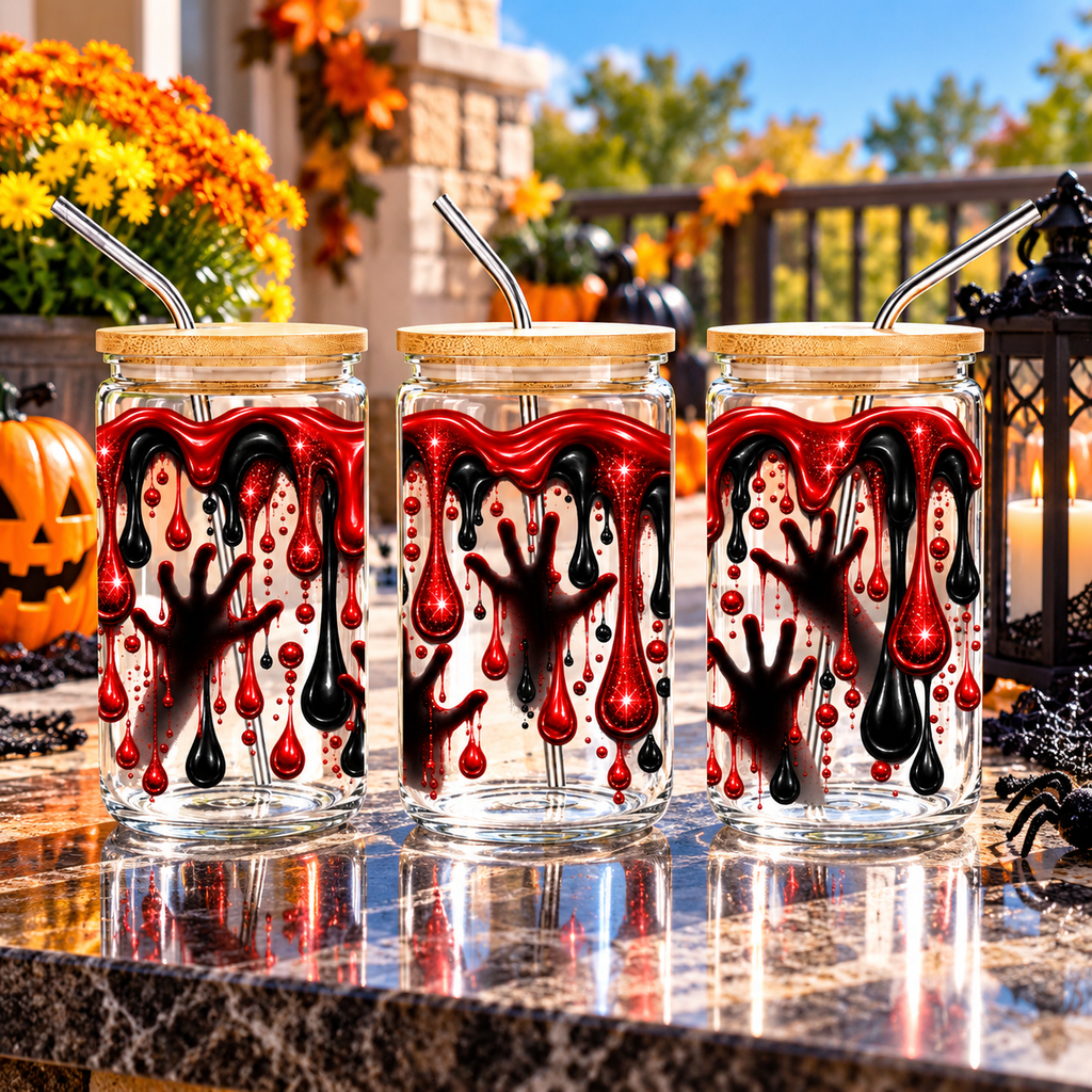 Spooky Drip Glass Cup