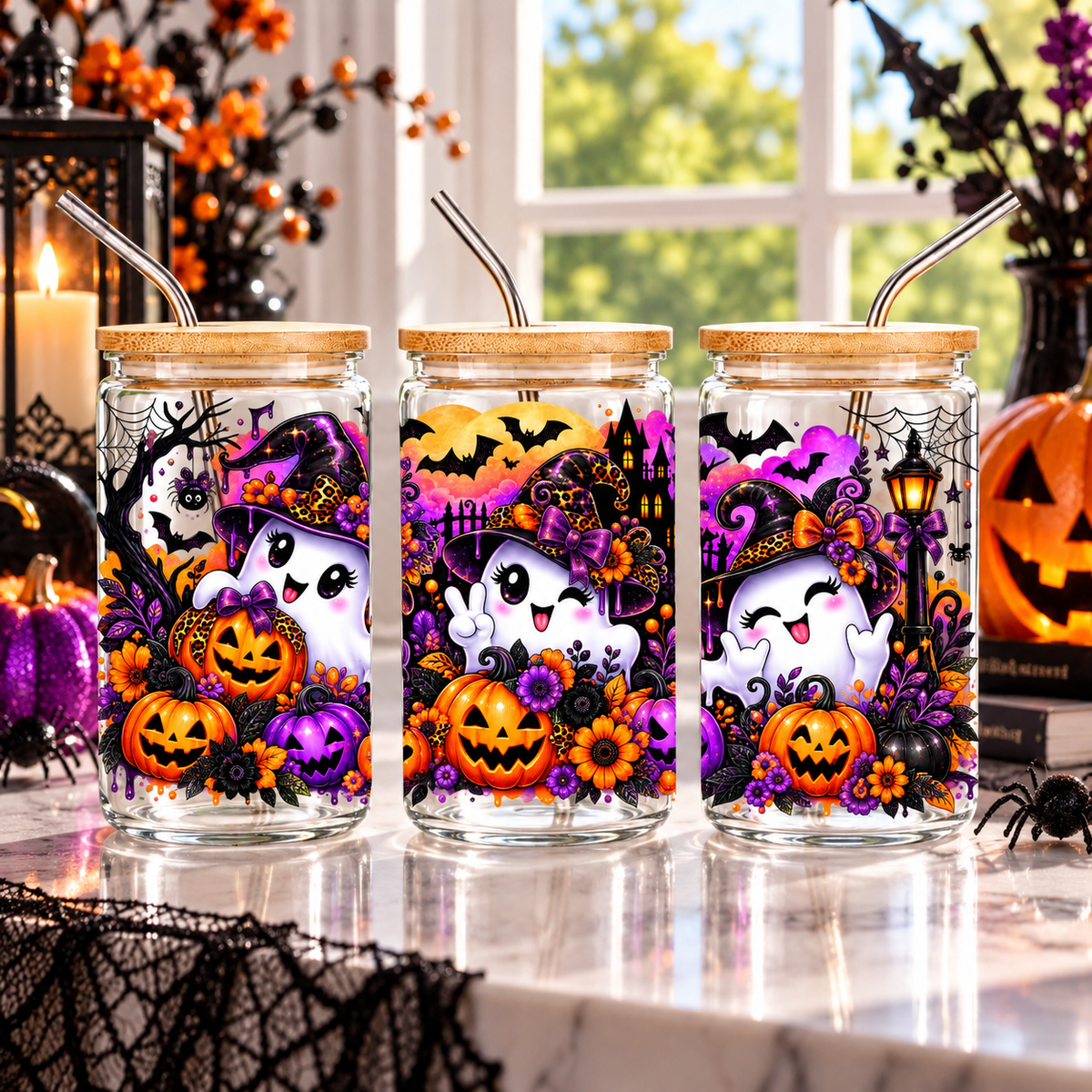 Halloween Ghost Glass Cup