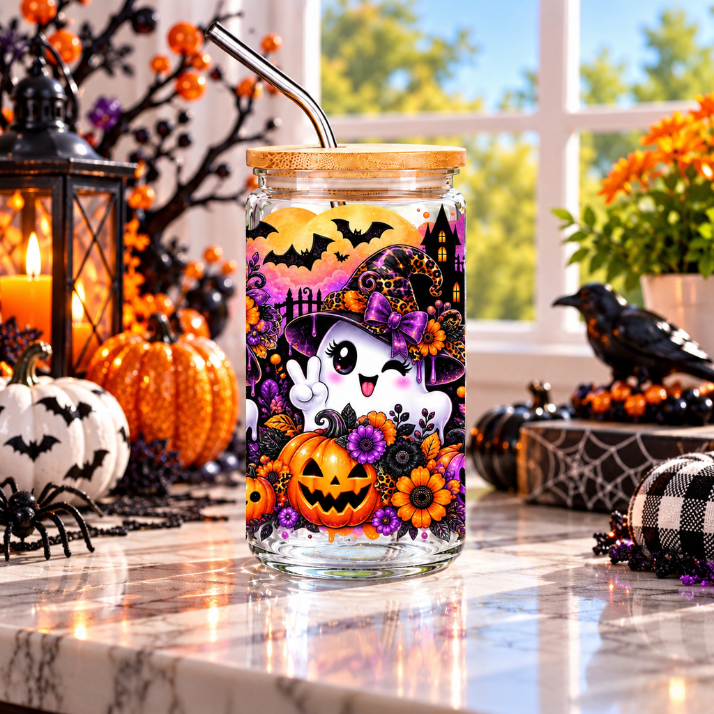Halloween Ghost Glass Cup