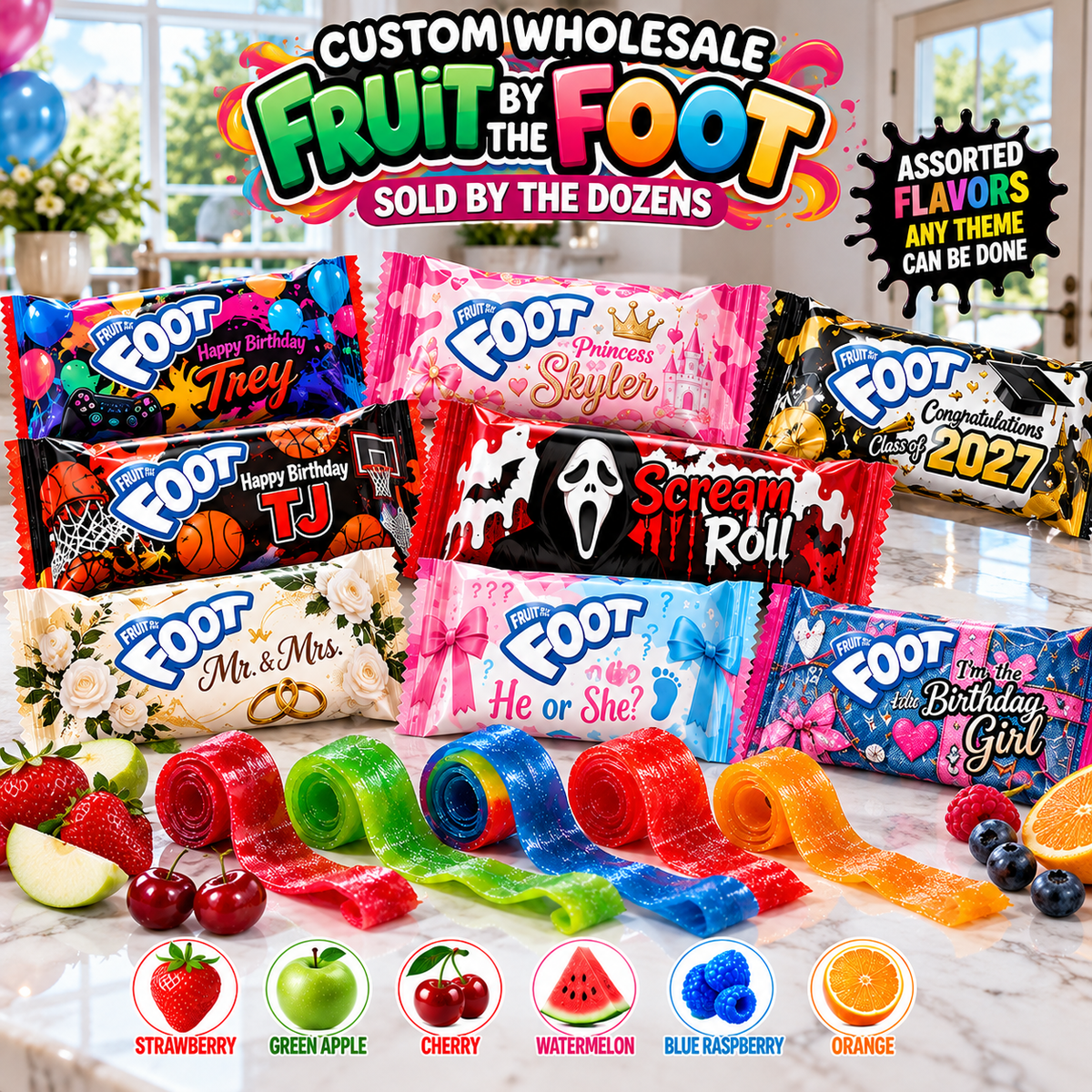 Custom Fruit By The Foot (Wholesale)