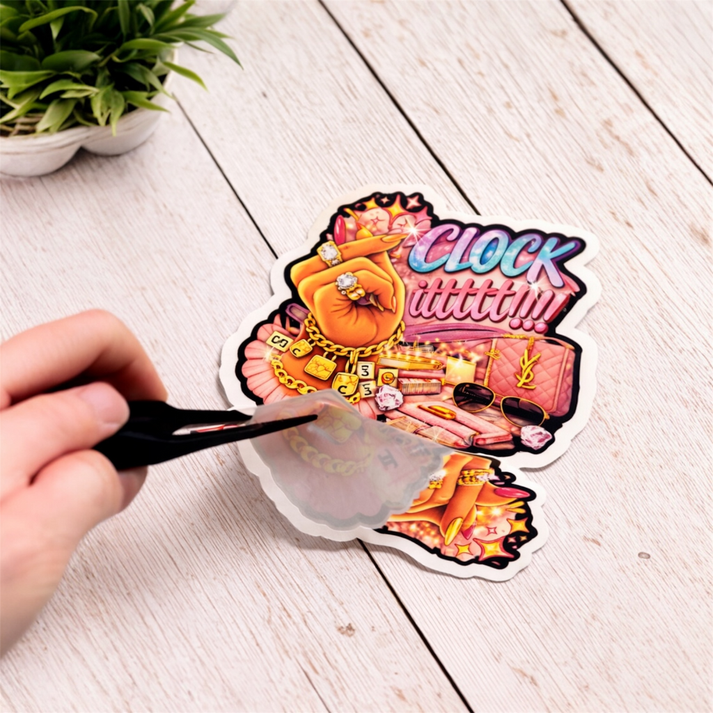 Clock it sticker