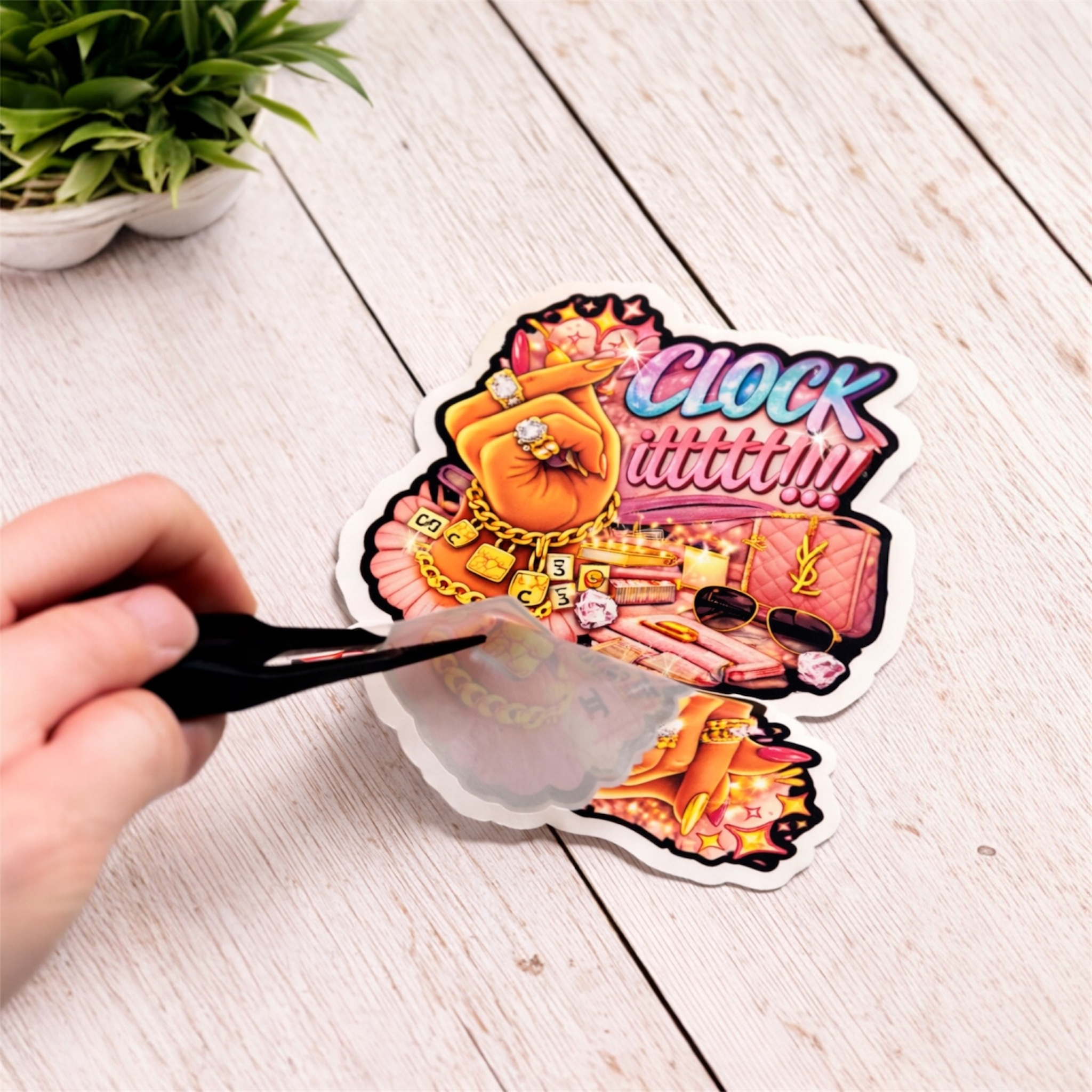 Clock it sticker