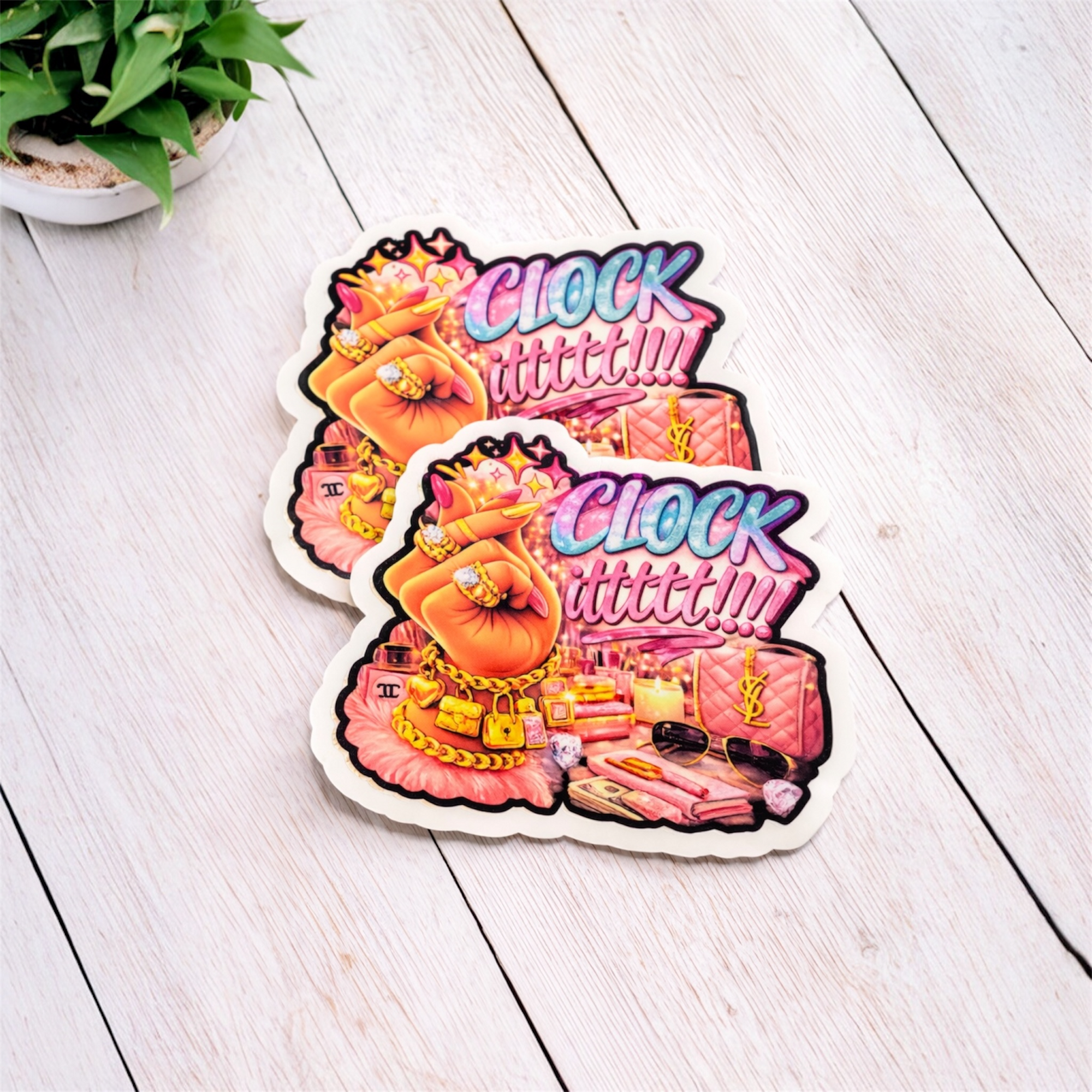 Clock it sticker
