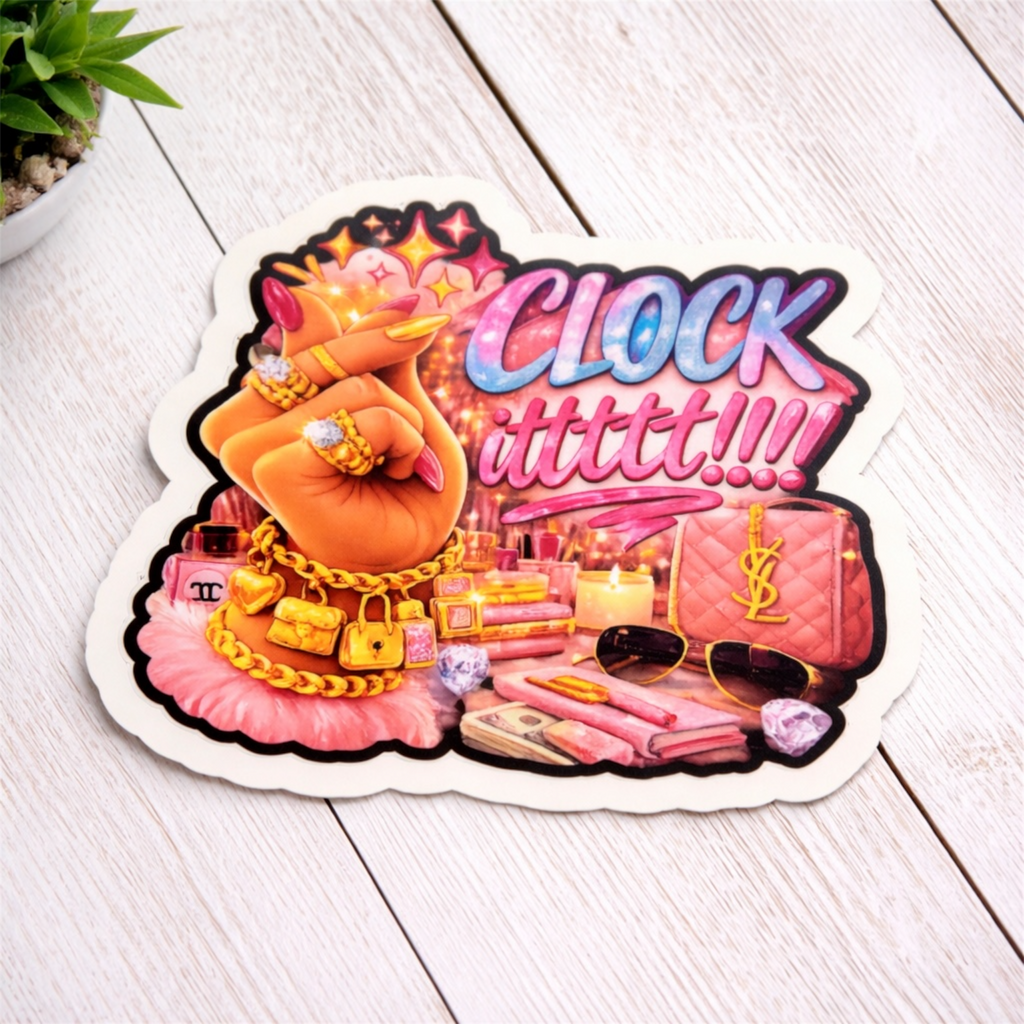 Clock it sticker