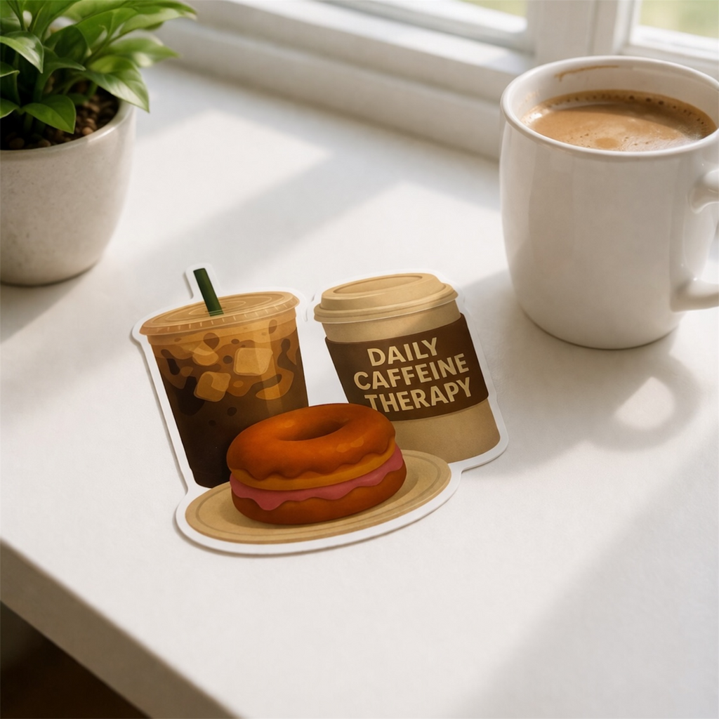 Daily Caffeine Therapy Sticker