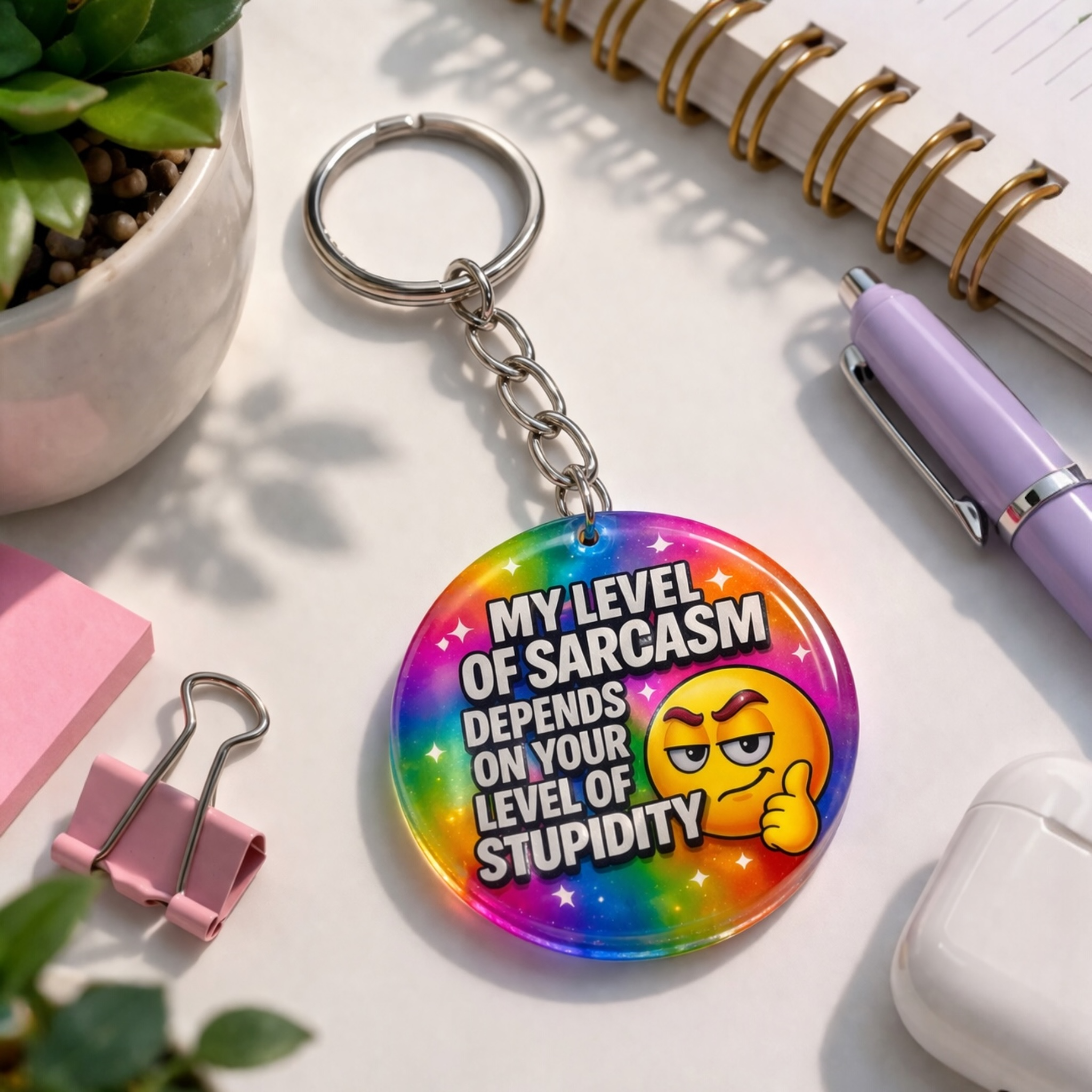 Sarcasm Level Keychain