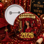 Custom Graduation Photo Buttons Pins