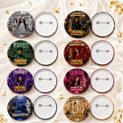 Custom Graduation Photo Buttons Pins