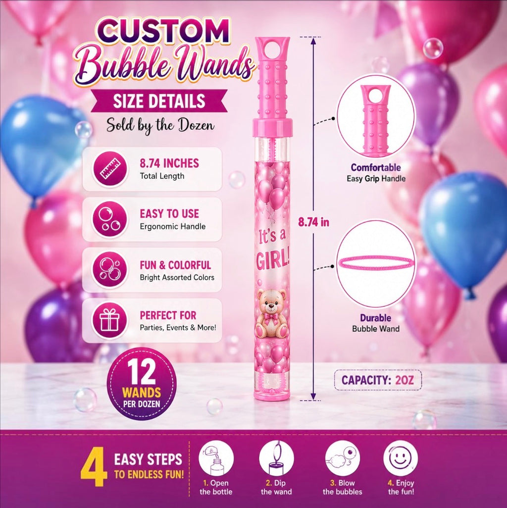 Custom Bubble Wands (Wholesale)
